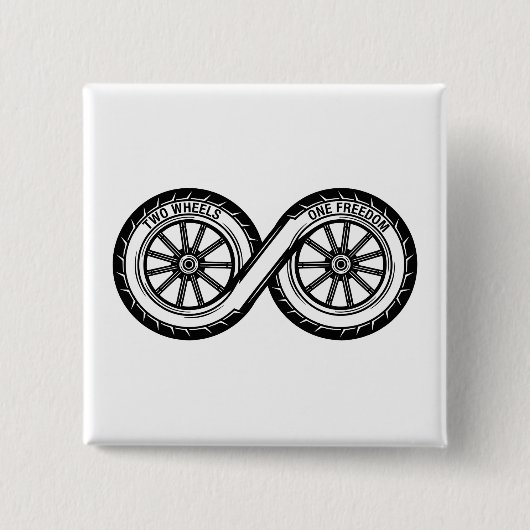 Badge Carré 5 Cm Infinity Deux Roues Liberté (Devant)