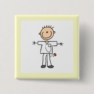 Badge Carré 5 Cm Infirmier homme en bâtonnets
