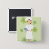 Badge Carré 5 Cm Infirmière (Devant & derrière)