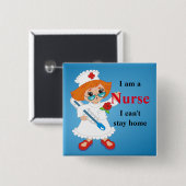 Badge Carré 5 Cm Infirmière (Devant & derrière)