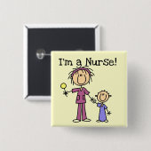 Badge Carré 5 Cm Infirmière avec le T-shirts et les cadeaux (Devant & derrière)