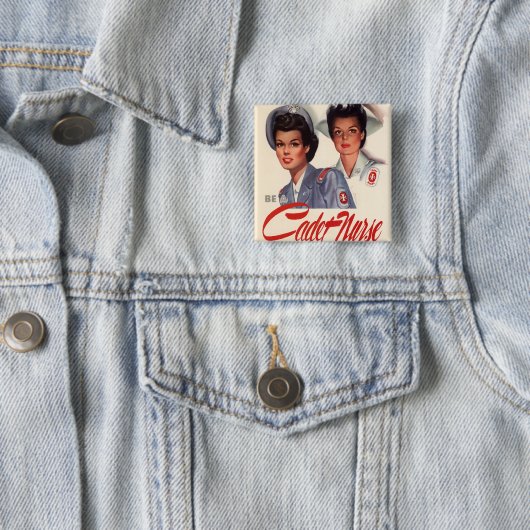 Badge Carré 5 Cm Infirmière cadette (En situation)