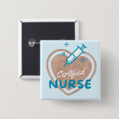 Badge Carré 5 Cm Infirmière certifiée (Devant & derrière)