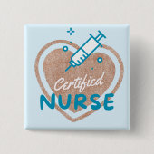 Badge Carré 5 Cm Infirmière certifiée (Devant)