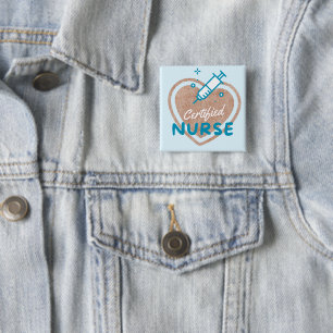 Badge Carré 5 Cm Infirmière certifiée