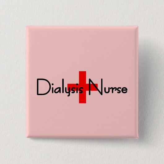 Badge Carré 5 Cm Infirmière de dialyse (Devant)