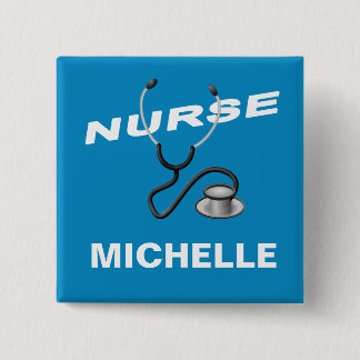 Badge Carré 5 Cm Infirmière de nom personnalisable