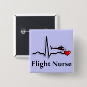 Badge Carré 5 Cm Infirmière QRS de vol et conception d'hélicoptère (Devant & derrière)