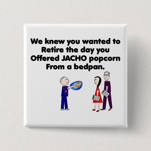 Badge Carré 5 Cm Infirmière retraitée Art JACHO (Devant)