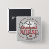 Badge Carré 5 Cm infirmière RN axiome (Devant & derrière)