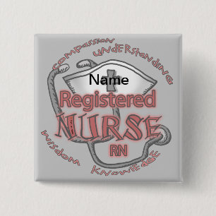 Badge Carré 5 Cm infirmière RN axiome