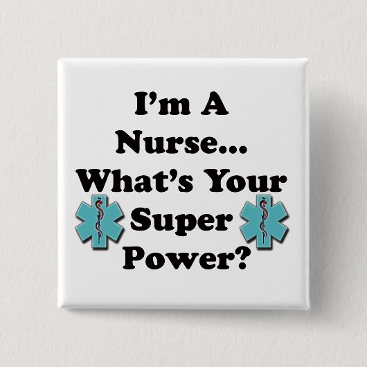 Badge Carré 5 Cm Infirmière superbe (Devant)
