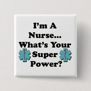 Badge Carré 5 Cm Infirmière superbe
