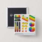 Badge Carré 5 Cm Infographic Elements and Data Visualization (Devant & derrière)