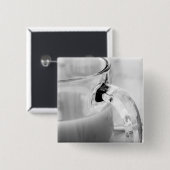 Badge Carré 5 Cm Infrarouge, noir et blanc,tasse, verre, café, (Devant & derrière)