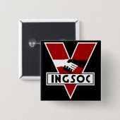 Badge Carré 5 Cm Ingsoc 1984 (Devant & derrière)