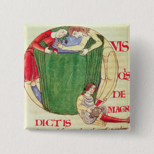 Badge Carré 5 Cm Initiale "Q" de Historiated dépeignant des