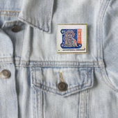 Badge Carré 5 Cm Initiale "R" 2 de Historiated (En situation)