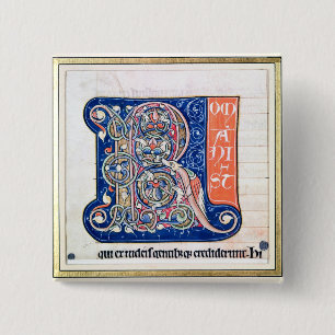 Badge Carré 5 Cm Initiale "R" 2 de Historiated