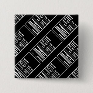 Badge Carré 5 Cm Initiales modernes avec motif de monogramme de nom