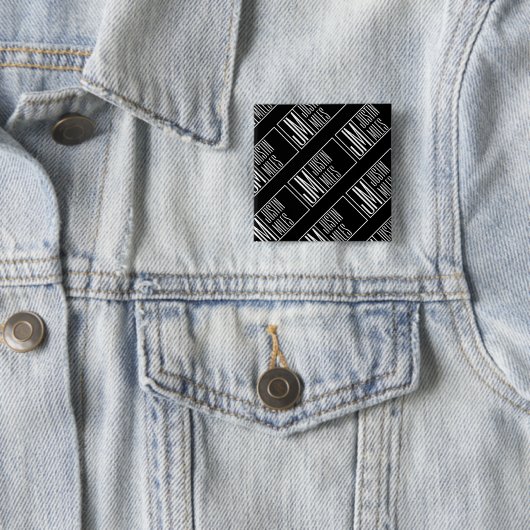 Badge Carré 5 Cm Initiales modernes avec nom Monogram Motif (En situation)
