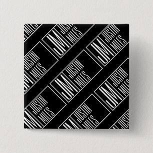 Badge Carré 5 Cm Initiales modernes avec nom Monogram Motif