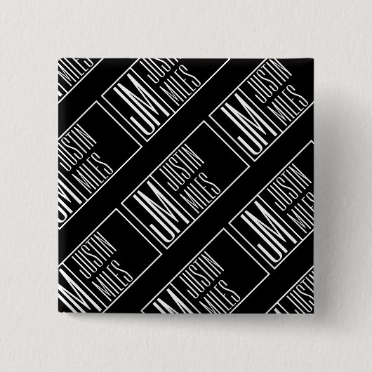Badge Carré 5 Cm Initiales modernes avec nom Monogram Motif (Devant)