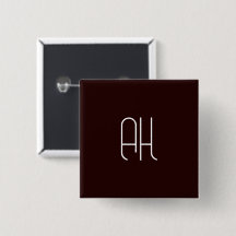 Initiales personnalisées marron foncé et blanc sim
