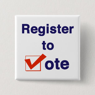 Badge Carré 5 Cm Inscrivez-Vous Au Vote 2026