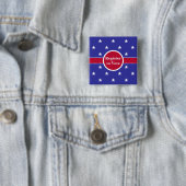 Badge Carré 5 Cm Inscrivez-vous pour voter Rouge Blanc et Bleu (éto (En situation)