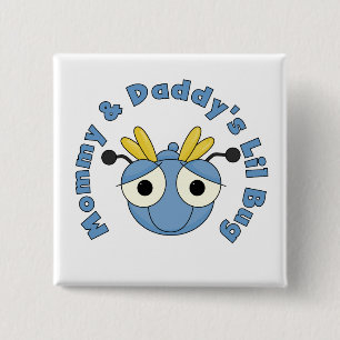 Badge Carré 5 Cm Insecte de Lil de maman et de papa