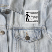 Badge Carré 5 Cm Insigne Bouton drôle de Hug Funny (En situation)