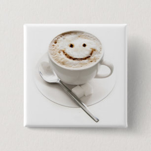Badge Carré 5 Cm Insigne de bouton d'amusement de HealthyCoffee