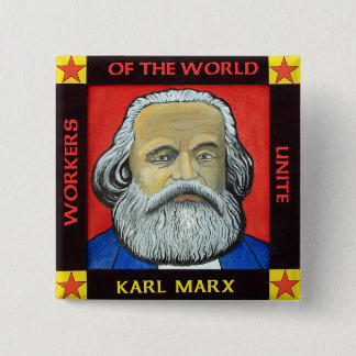 Badge Carré 5 Cm Insigne de bouton de Karl Marx
