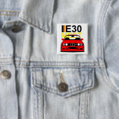 Badge Carré 5 Cm Insigne de bouton de rassemblement de BMW E30 (En situation)