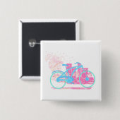 Badge Carré 5 Cm Insigne de conception de bicyclette (Devant & derrière)