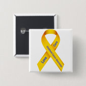 Badge Carré 5 Cm Insigne de conscience de Cancer d'enfance (Devant & derrière)