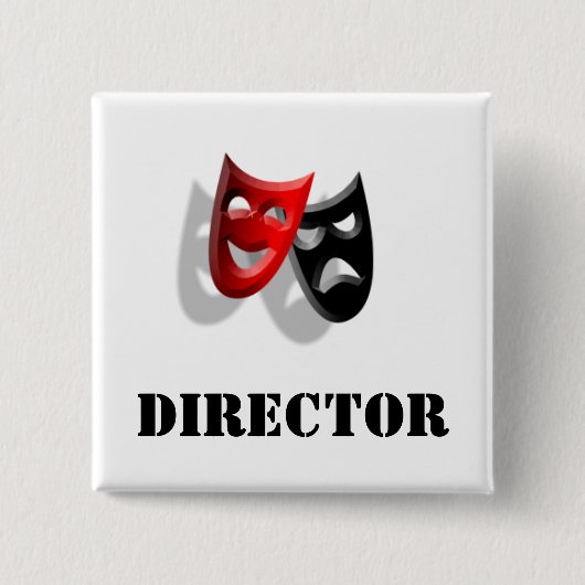 Badge Carré 5 Cm Insigne de directeur et de masques (Devant)
