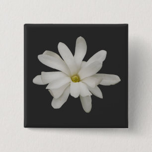 Badge Carré 5 Cm Insigne de fleur de magnolia d'étoile