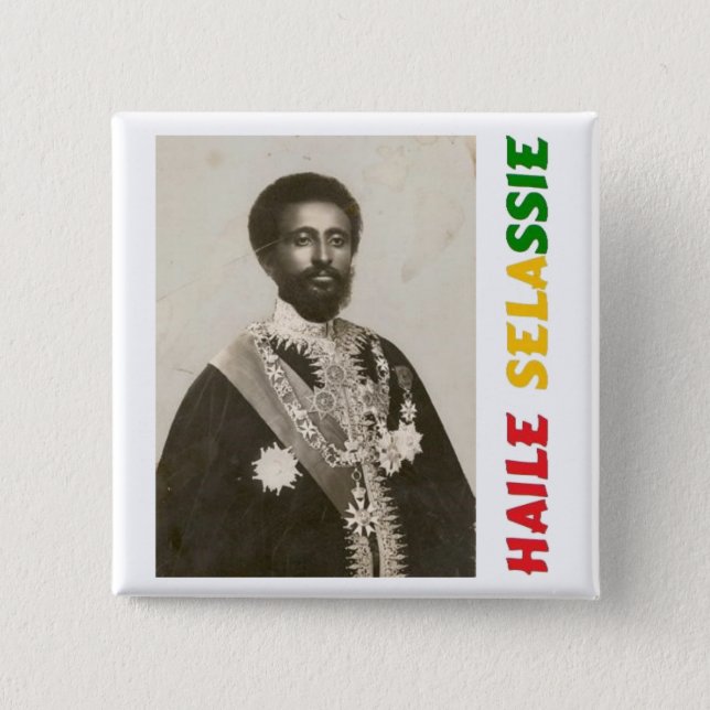 Badge Carré 5 Cm Insigne de Haile Selassie (Devant)