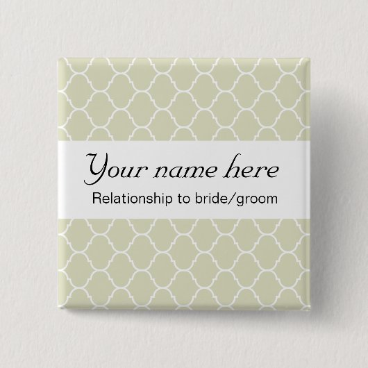 Badge Carré 5 Cm Insigne de mariage (empattement) (Devant)