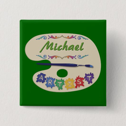 Badge Carré 5 Cm Insigne de nom de palette de l'artiste (Devant)