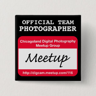 Badge Carré 5 Cm Insigne de photographe de pdc - noir