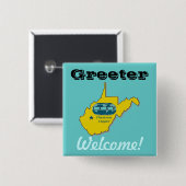 Badge Carré 5 Cm Insigne d'IAAP Greeter (Devant & derrière)