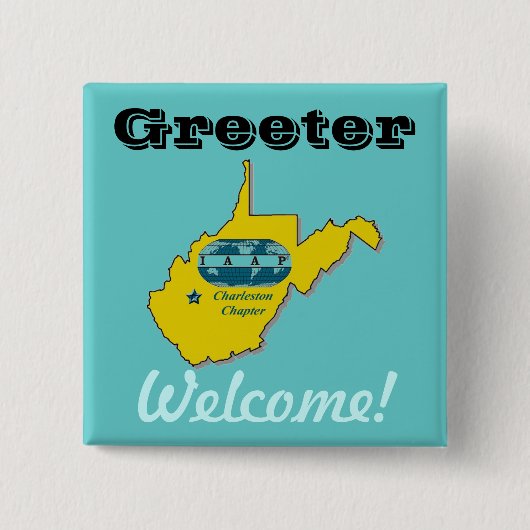 Badge Carré 5 Cm Insigne d'IAAP Greeter (Devant)