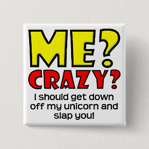 Badge Carré 5 Cm Insigne drôle fol de bouton de licorne