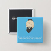 Badge Carré 5 Cm Insigne inspiré de Confucius (Devant & derrière)