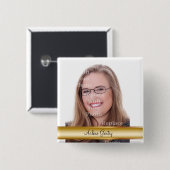 Badge Carré 5 Cm Insignes professionnels de photo (Devant & derrière)