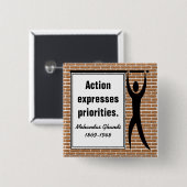 Badge Carré 5 Cm Inspire to Action (Bouton Carré) (Devant & derrière)