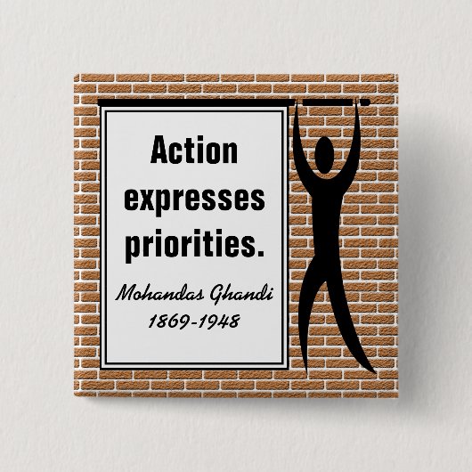 Badge Carré 5 Cm Inspire to Action (Bouton Carré) (Devant)